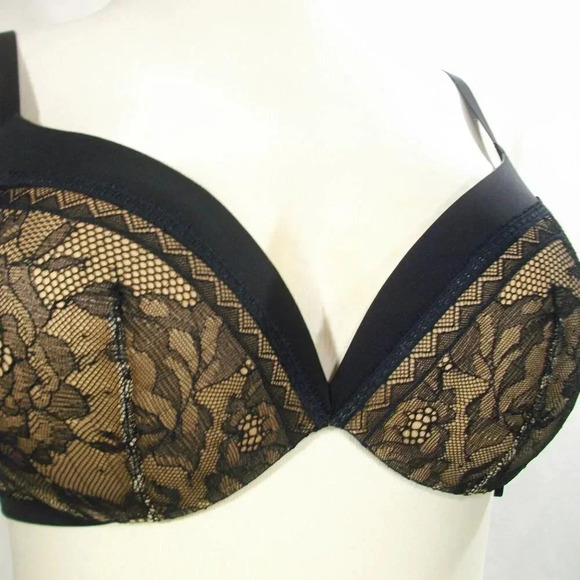 34B Calvin Klein QF1941 Black Obsess Push Up‎ Bra Black NWT - Picture 3 of 5